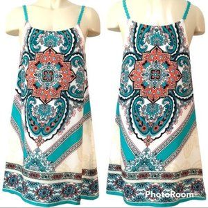 Sweet wanderer spaghetti strap Boho Small handkerchief dress Midi (v)